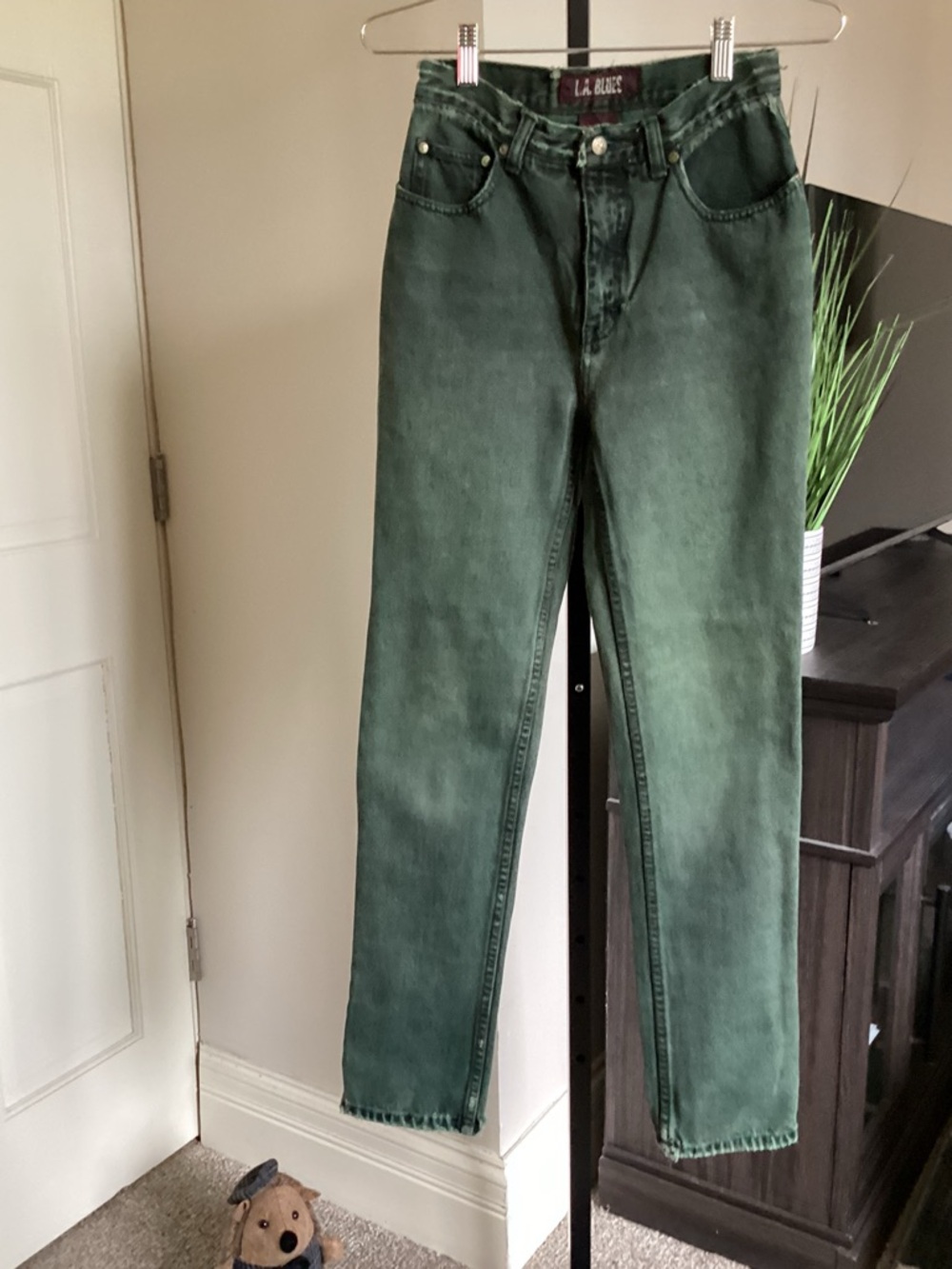 Vintage L.A. Blues,  Mossy Green High Waist Jeans